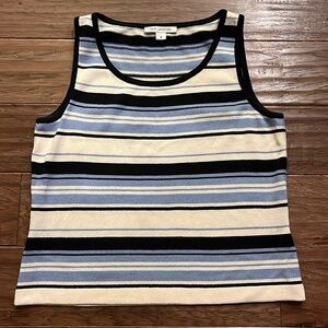 St. John Sleeveless Santana Knit Striped Top Size S